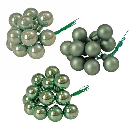 Üveggömb pick, 2cm-es, 12 köteges mix doboz - Zöld