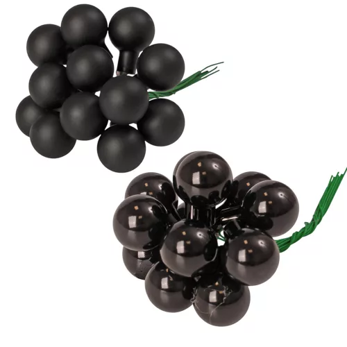 Üveggömb pick, 2cm-es, 12 köteges mix doboz - Fekete