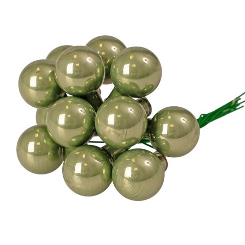 Üveggömb pick, gyöngyház rozmaring, 2cm-es, 12 db-os köteg