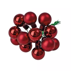Glass Bauble Pick, Wine Red Mix, 2cm, 12pcs Bundle