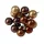 Glass Bauble Pick, Glossy Brown Mix, 2cm, 12pcs Bundle