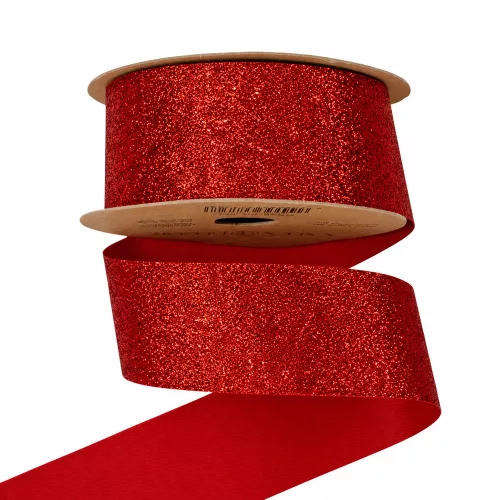 Glitter szalag 38mm x 10m - Piros