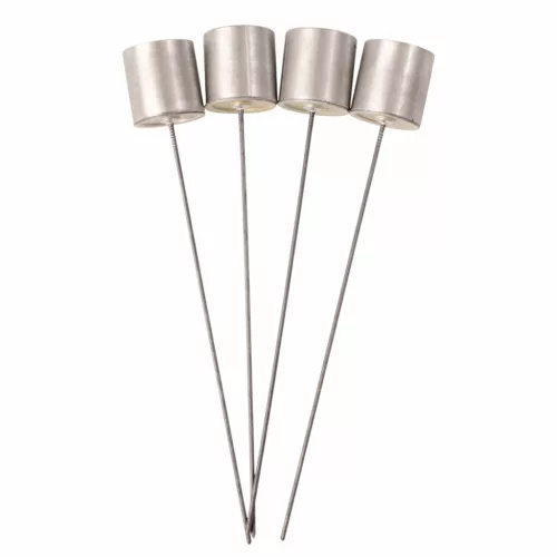 Gyertyatüske szett, aluminium, szálas gyertyához - 4 darabos, 2,2 cm átmérőjű gyertyához