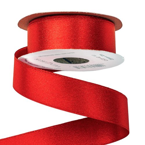 Glittering satin ribbon 25mm x 10m - Red