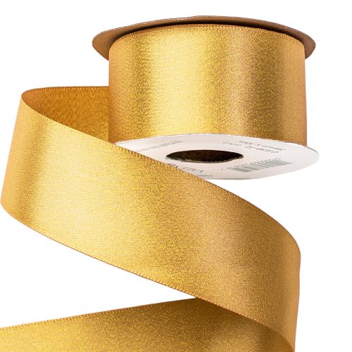 Glittering satin ribbon 38mm x 10m - Gold