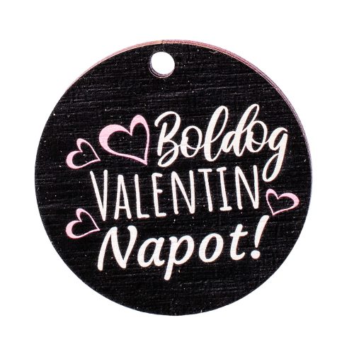 3pcs. "Boldog Valentin Napot!"  inscription heart decor wooden table 5cm
