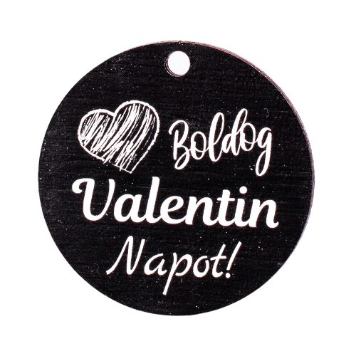 3pcs. "Boldog Valentin Napot!"  inscription heart decor wooden table 5cm