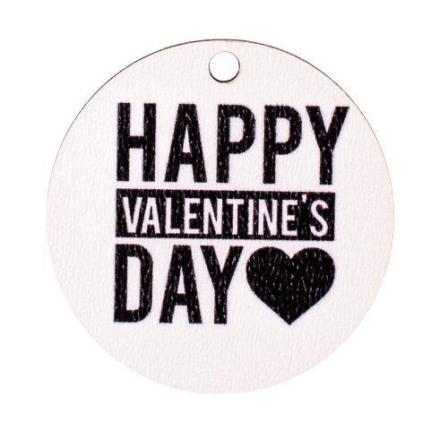 5db. "Happy Valentine's Day" feliratos dekor tábla 5cm