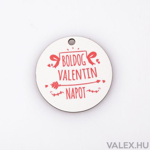 5db. "Boldog Valentin Napot!" feliratos dekor tábla 5cm