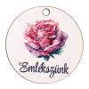 5pcs. "Emlékszünk" inscribed, rose-decorated wooden plaque 5cm