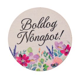   Decorative Plaque Set 5pcs. with "Boldog Nőnapot!" Text, 5cm