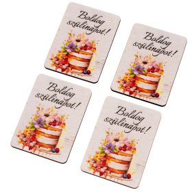   4db. "Boldog születésnapot!" feliratos dekor tábla 7 x 5cm