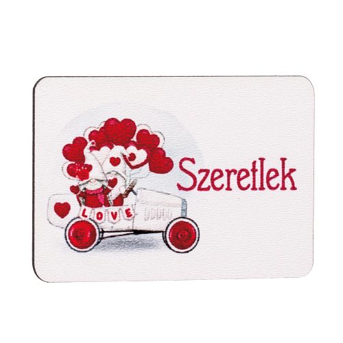 4db. "Szeretlek" insription decor table with ballons and cars 7 x 5cm