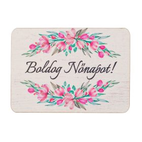   Decorative Plaque Set 4pcs. with "Boldog Nőnapot!" Text, 7 x 5cm