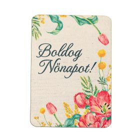   Decorative Plaque Set 4pcs. with "Boldog Nőnapot!" Text, 7 x 5cm