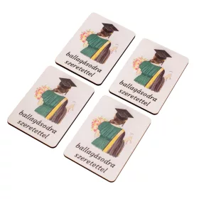   4db. "ballagásodra szeretettel" feliratos dekor tábla 7 x 5cm