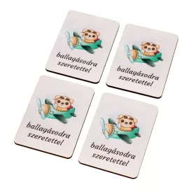   4db. "ballagásodra szeretettel" feliratos dekor tábla 7 x 5cm
