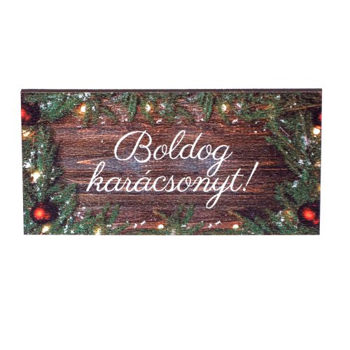 4pcs. "Boldog karácsonyt!" inscribed, wooden board, 4 x 8cm