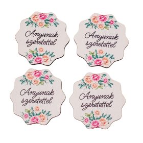   4db. "Anyunak szeretettel" feliratos dekor tábla 6cm