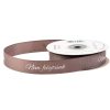 "Nem felejtünk" inscription grosgrain ribbon 20mm x 20m - Dark Beige