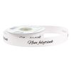 "Nem felejtünk" inscription grosgrain ribbon 20mm x 20m - White