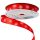 Christmas satin ribbon with snowflake pattern 12mm x 20m - Red