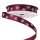 Christmas satin ribbon with snowflake pattern 12mm x 20m - Wine red