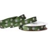 Christmas satin ribbon with snowflake pattern 12mm x 20m - Dark Green