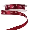 Christmas satin ribbon with snowflake pattern 12mm x 20m – Burgundy