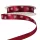 Christmas satin ribbon with snowflake pattern 12mm x 20m – Burgundy