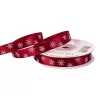 Christmas satin ribbon with snowflake pattern 12mm x 20m – Burgundy