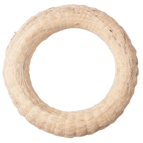 Sisal-covered hay wreath base 20cm/4cm - White