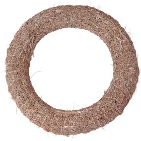 Szizállal bevont széna koszorúalap 25cm/5cm - Bézs