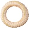 Sisal-covered hay wreath base decorated with millet 20cm/5cm - White