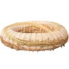 Sisal-covered hay wreath base decorated with millet 20cm/5cm - White