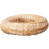 Sisal-covered hay wreath base decorated with millet 25cm/6cm - White