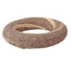 Sisal-covered hay wreath base decorated with millet 25cm/6cm - Green