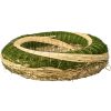 Sisal-covered hay wreath base decorated with millet 25cm/6cm - Green