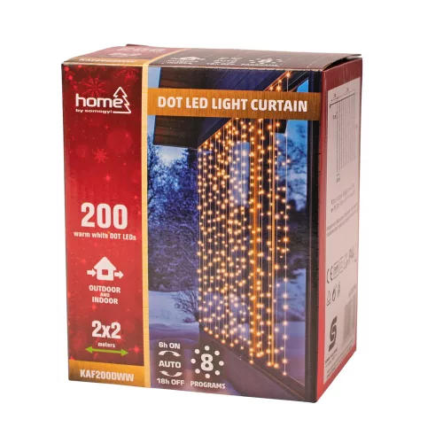 DOT LED-es fényfüggöny, 2x2m, melegfehér 200 LED
