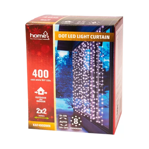 DOT LED-es fényfüggöny, 2x2m, hidegfehér 400 LED