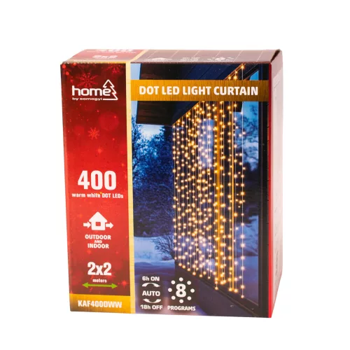 DOT LED-es fényfüggöny, 2x2m, melegfehér 400 LED
