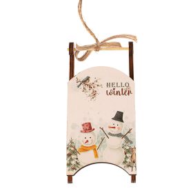   Szánkó karácsonyi dísz, 15 x 7 x 3cm, kreatív felhasználásra vagy karácsonyfára - Hóemberkés