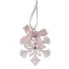 Silver snowflake Christmas tree decoration 10cm, with hanger 19cm