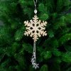 Gold snowflake Christmas tree decoration 11cm x 10cm