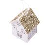 3D house Christmas tree decoration 4 x 6cm - Gold roof