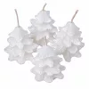 Kicsi fenyőfa, metál adventi gyertya készlet 7 x 5cm - Gyöngyház fehér