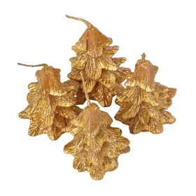   Kicsi fenyőfa, metál adventi gyertya készlet 7 x 5cm - Arany