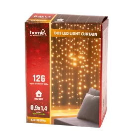 DOT LED-es fényfüggöny, 0,9x1.4 m, melegfehér