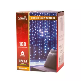 DOT LED-es fényfüggöny, 1,2x1.4 m + 3m, hidegfehér