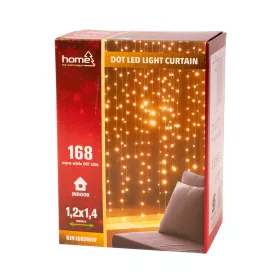 DOT LED-es fényfüggöny, 1,2x1.4 m + 3m, melegfehér
